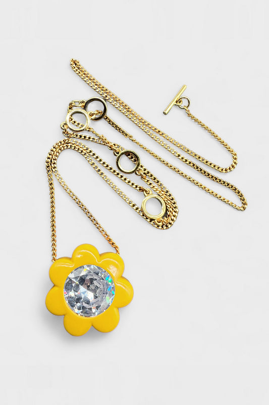 Florence Chain Long Necklace Chrysanthemum