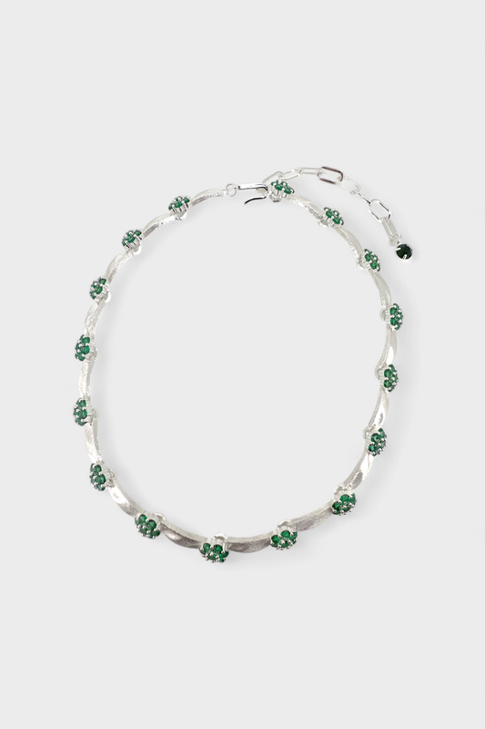 Seraphina Necklace Silver/Green