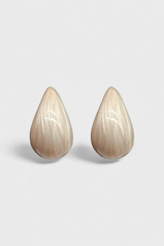 Acrylic Teardrop Earrings Cream