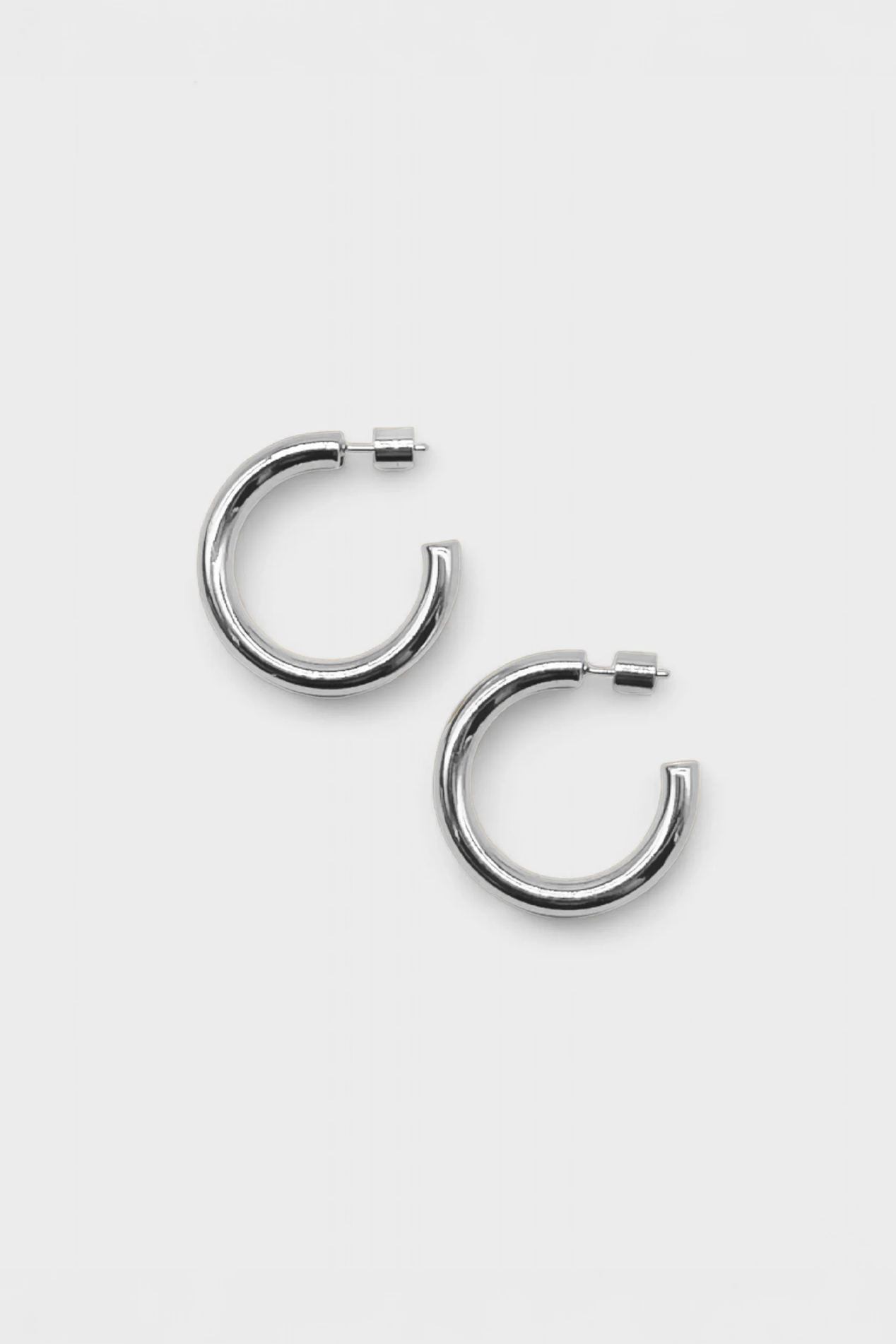 Skinny Hoop Earrings Silver